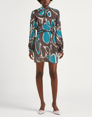 Woman Mini dress Brown Size 10 Polyester