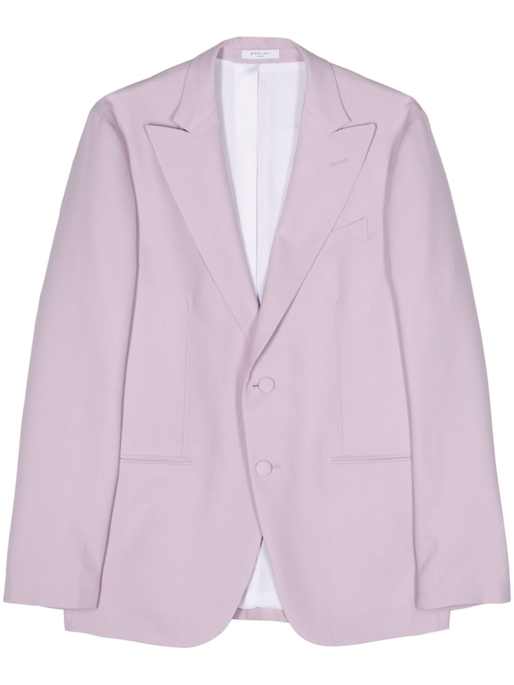 Single-breasted wool blazer - Purple