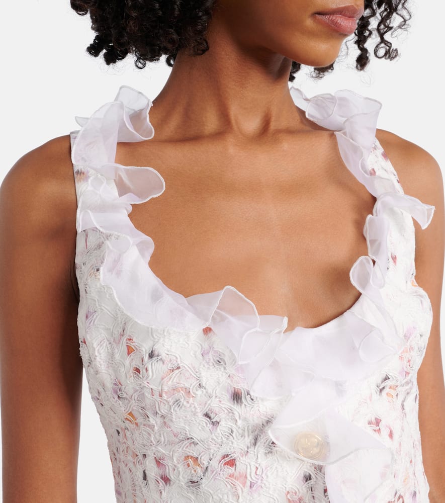 Ruffled jacquard minidress