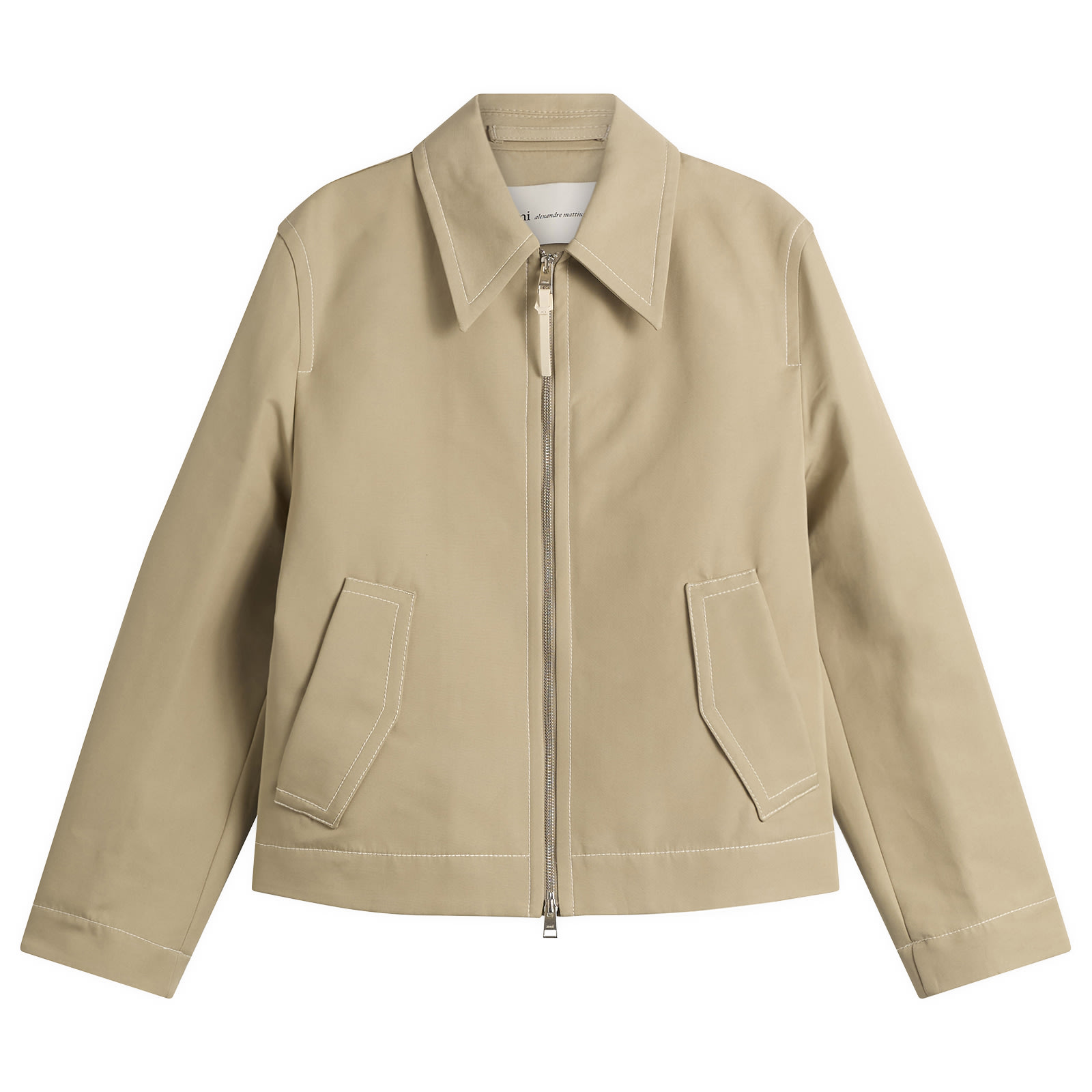 Men's Zipped Jacket in Beige Taupe