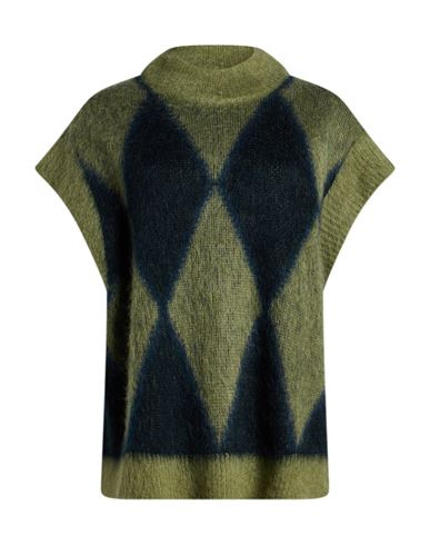 Caractère Woman Turtleneck Military green Size L Polyacrylic, Mohair wool, Polyamide, Wool