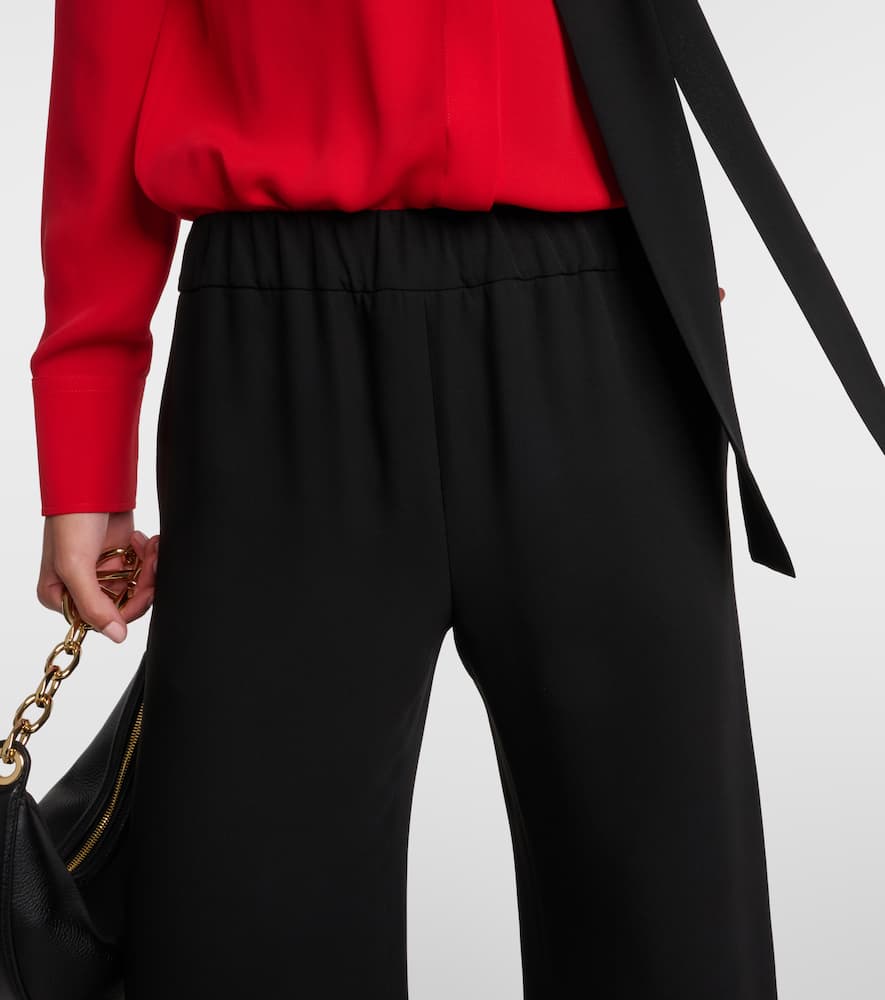 Mid-rise silk wide-leg pants