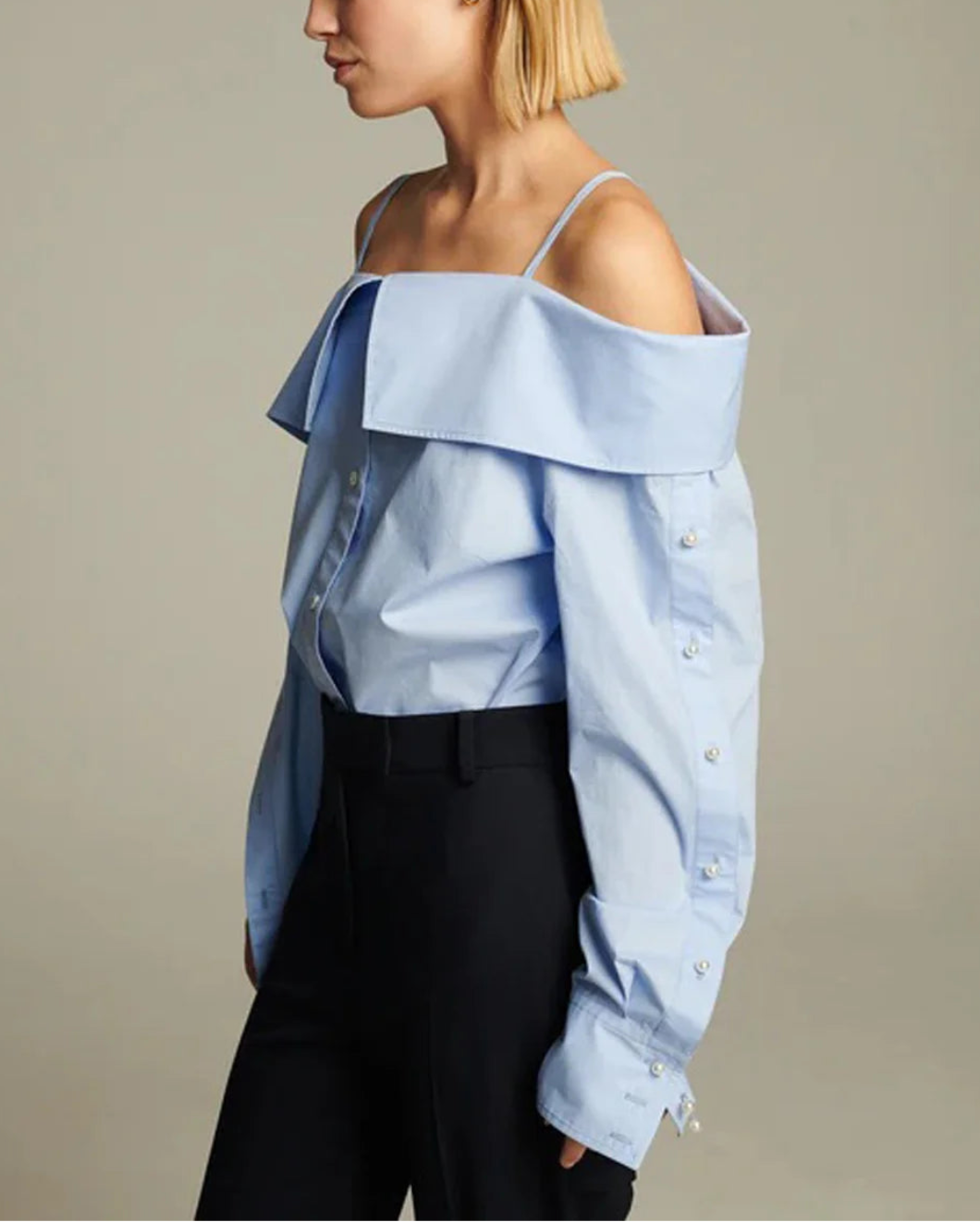 Snap Spaghetti Strap Shirt