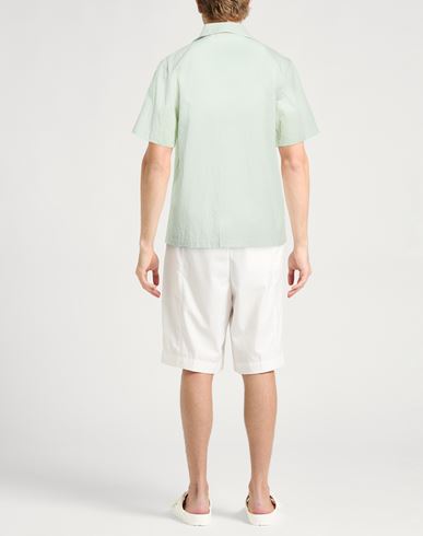 Man Shirt Light green Size 16 Cotton, Polyamide