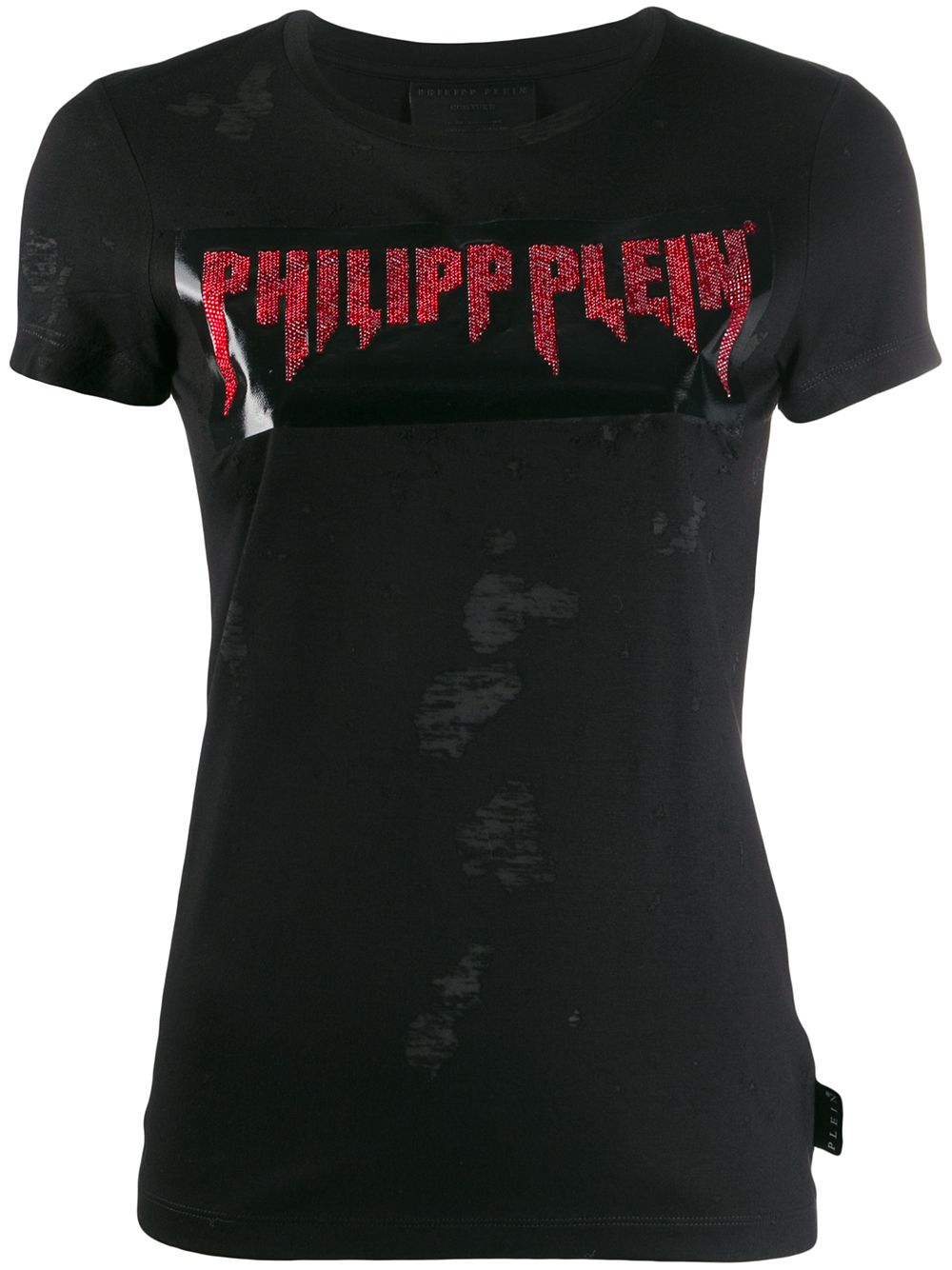 Philipp Plein distressed logo T-shirt - Black