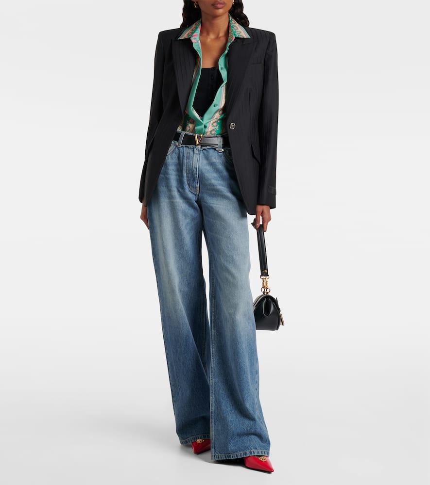 Mid-rise wide-leg jeans