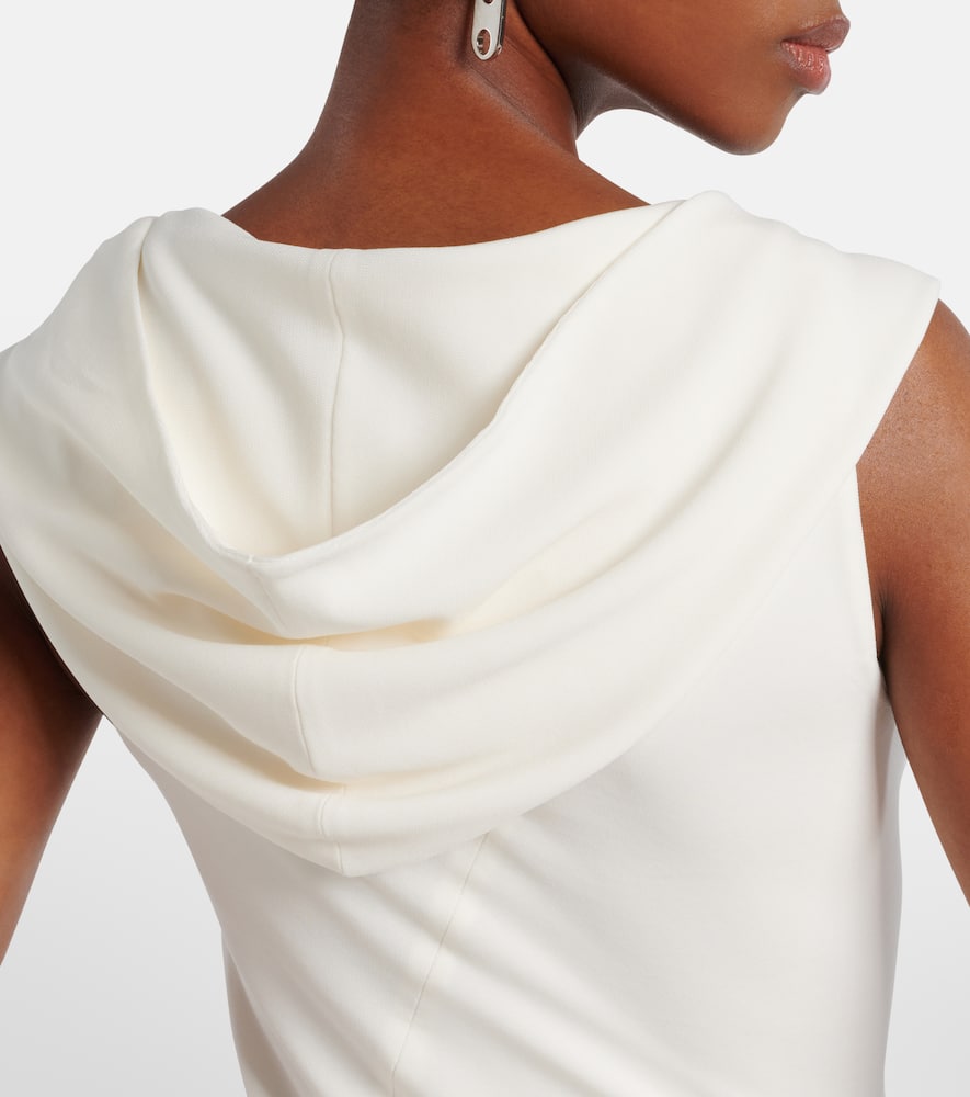 Hooded asymmetric jersey gown