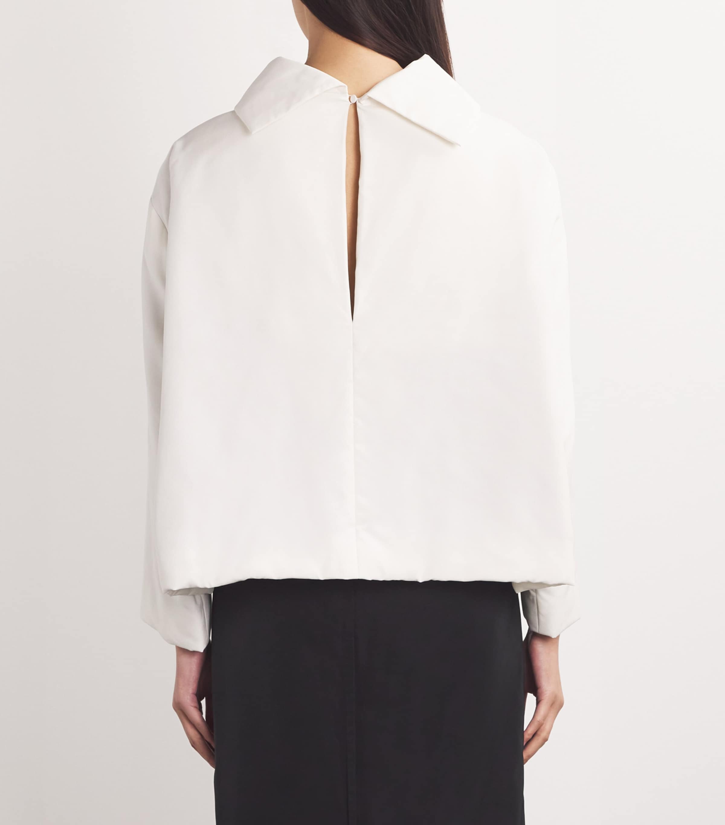 Silk Scarf-Detail Blouse
