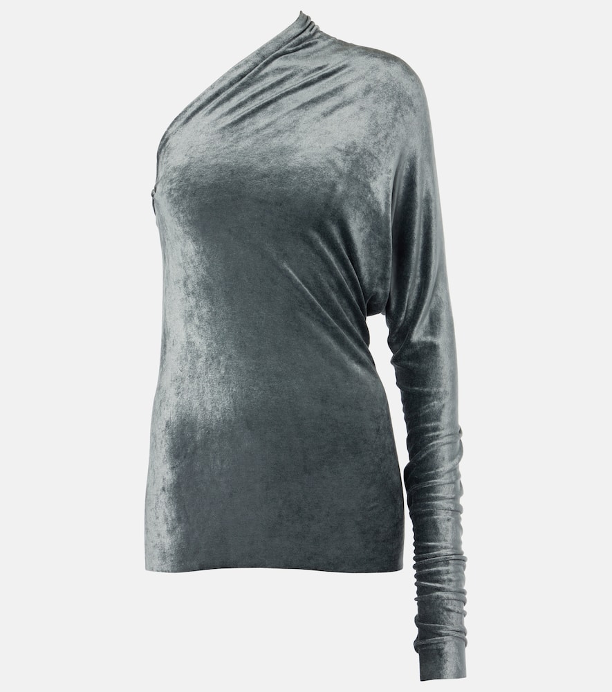 Diana one-shoulder velvet top