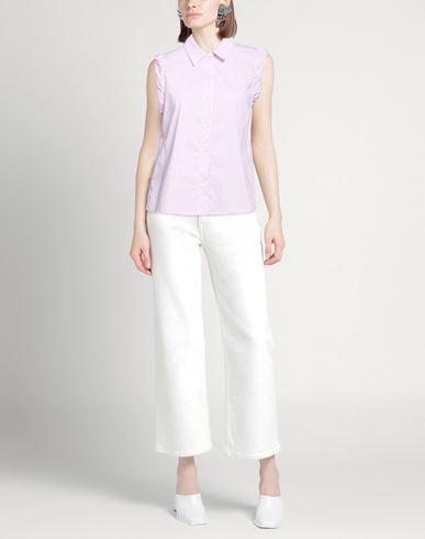 Woman Shirt Lilac Size 6 Cotton, Polyamide, Elastane