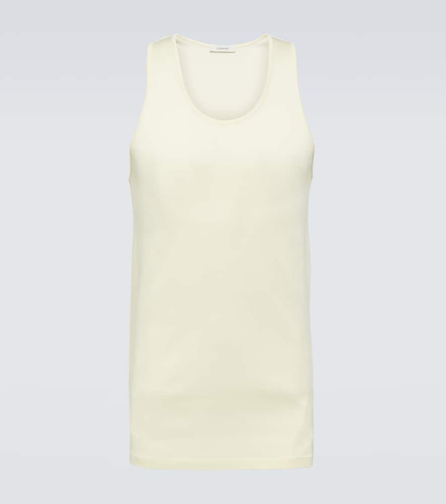 Ribbed-knit cotton jersey tank top
