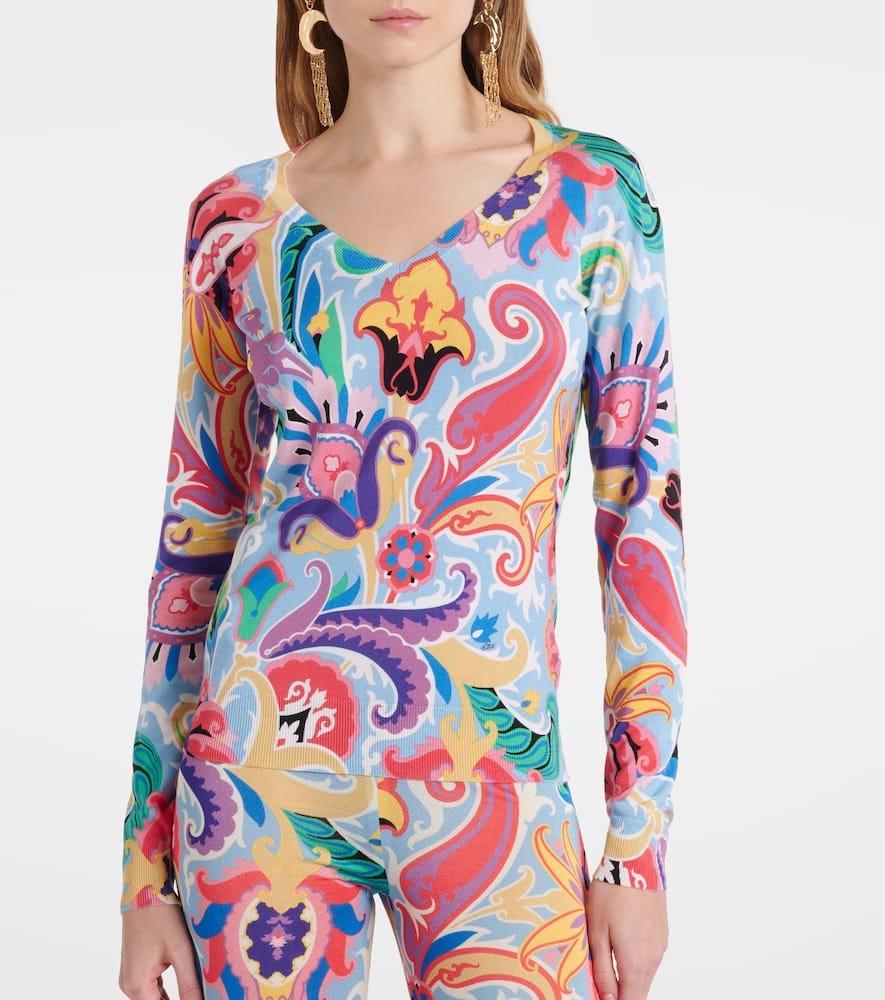 Paisley silk-blend sweater