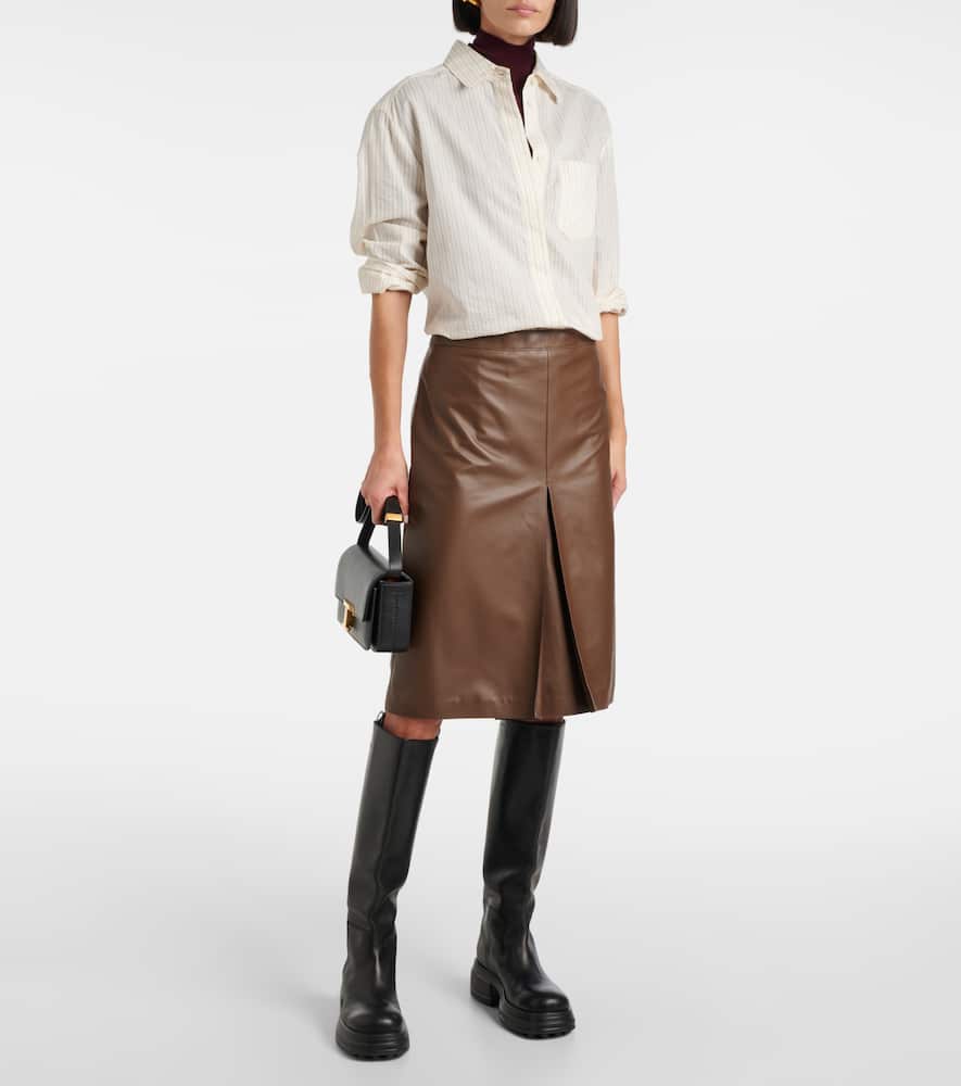 Leather pencil skirt
