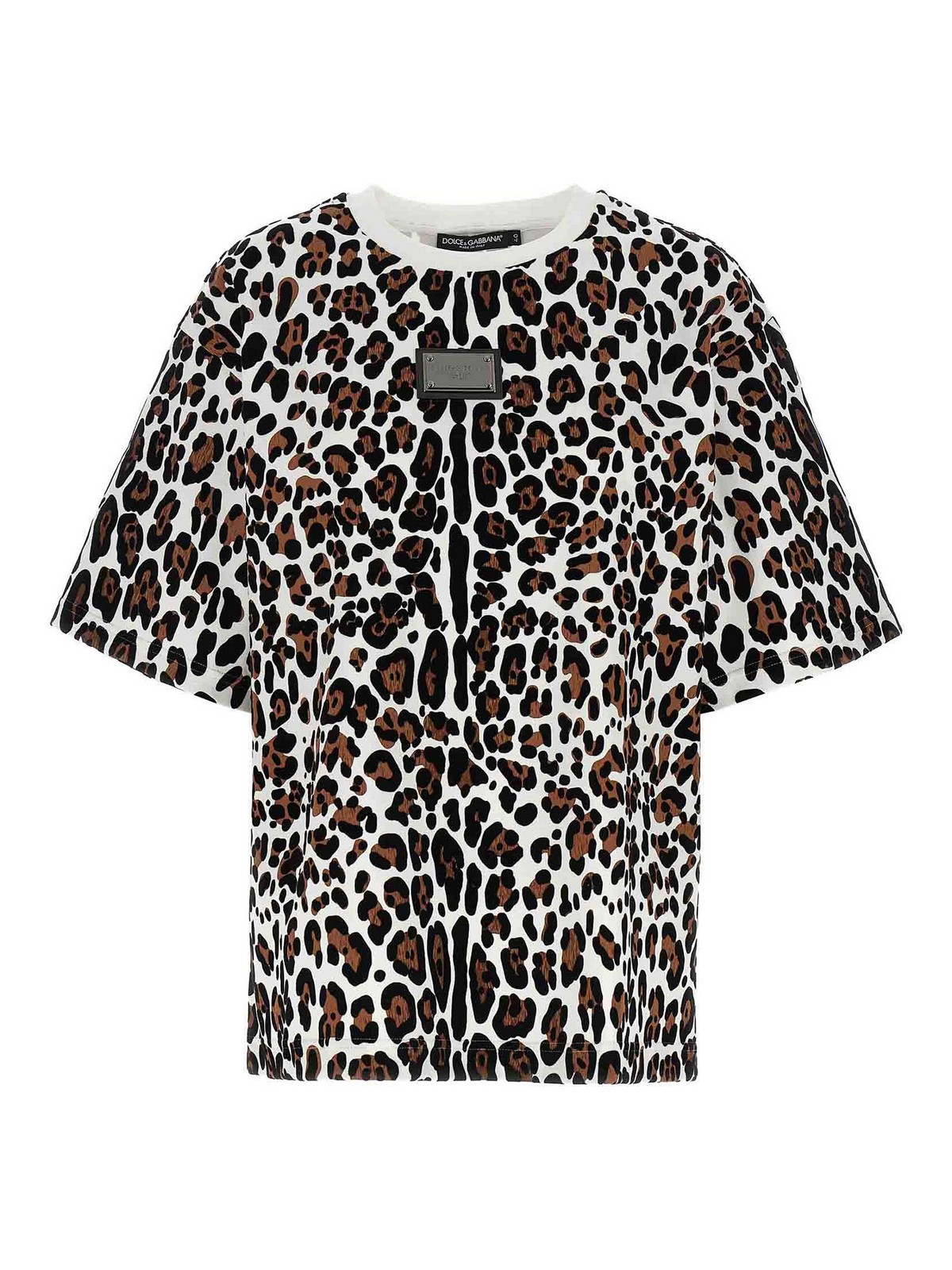 Animal print logo plaque t-shirt
