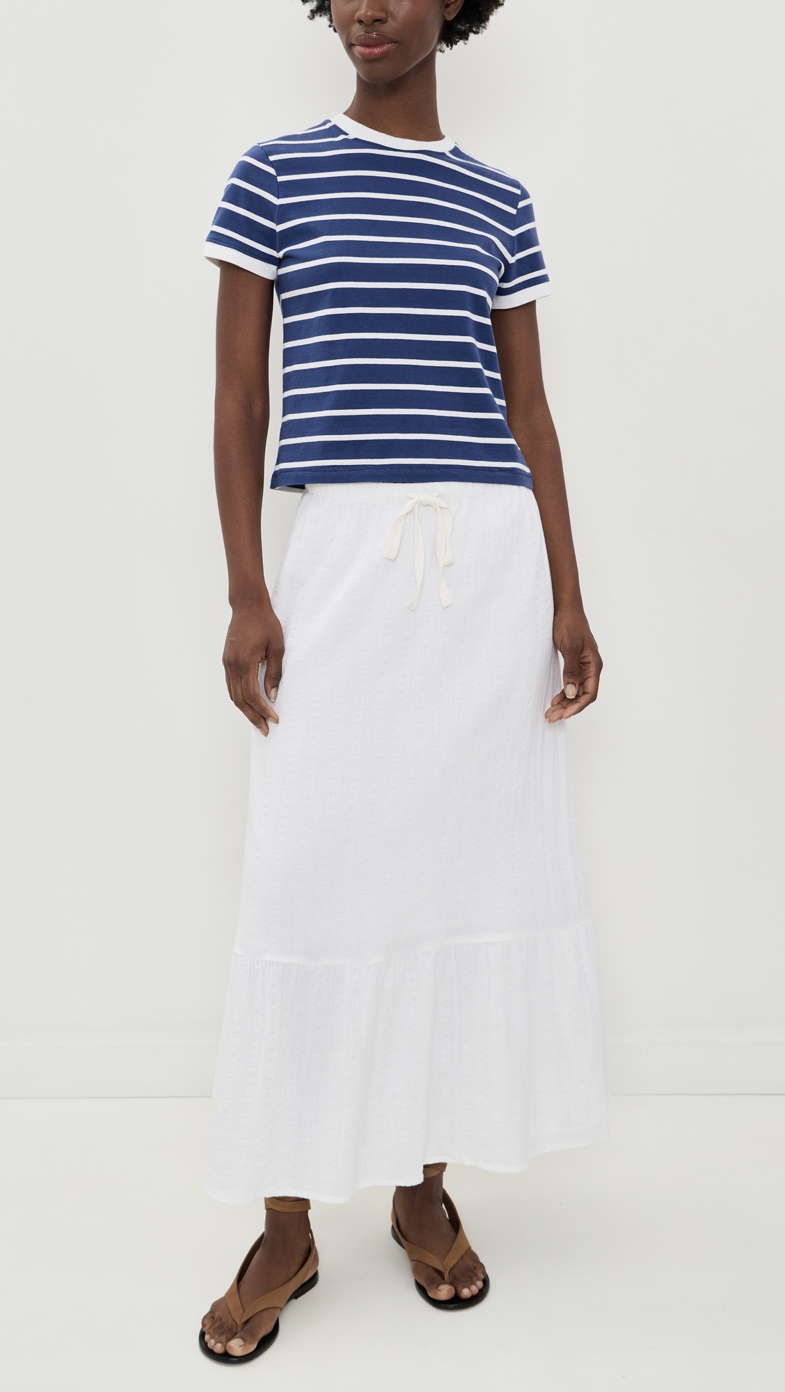 Dune Cotton Gauze Rees Skirt White