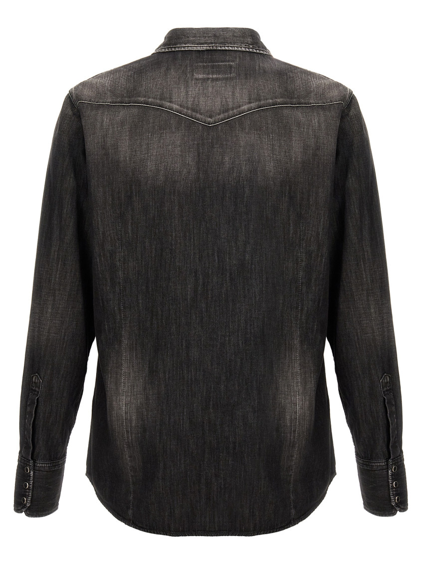 -Classic Western Camicie Nero-Uomo