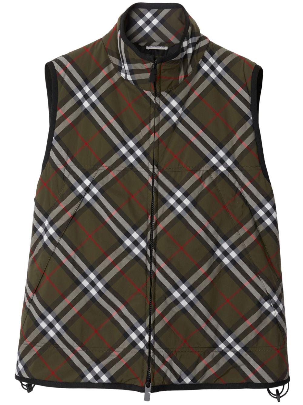 Checked padded gilet - Green