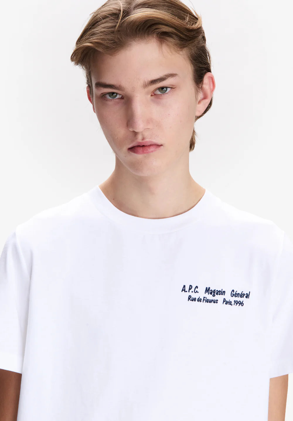 A. P.C. Men's Magasin Général 1996 t-shirt Size: Extra Small in White