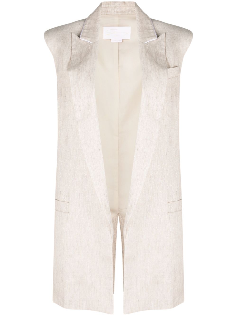 Open-front tailored vest - Neutrals