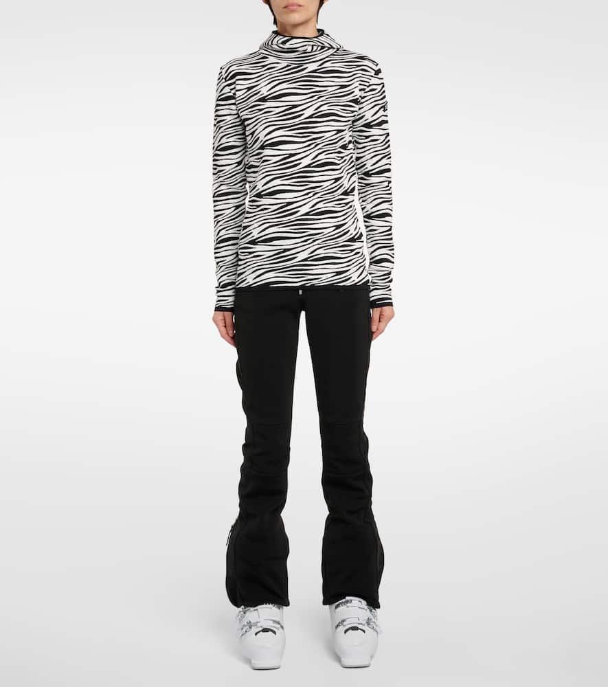 Zoey zebra-print jacquard hoodie