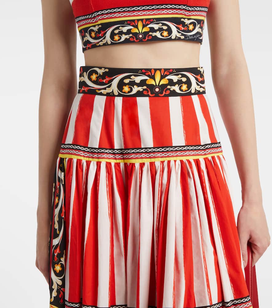 Taormina striped cotton maxi skirt