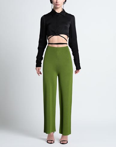 B. yu Woman Pants Military green Size M Merino Wool, Acrylic