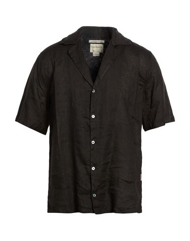 Man Shirt Black Size M Linen