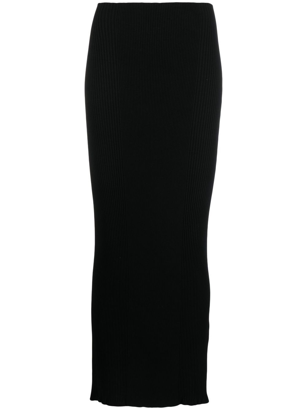 High-waisted knitted skirt - Black