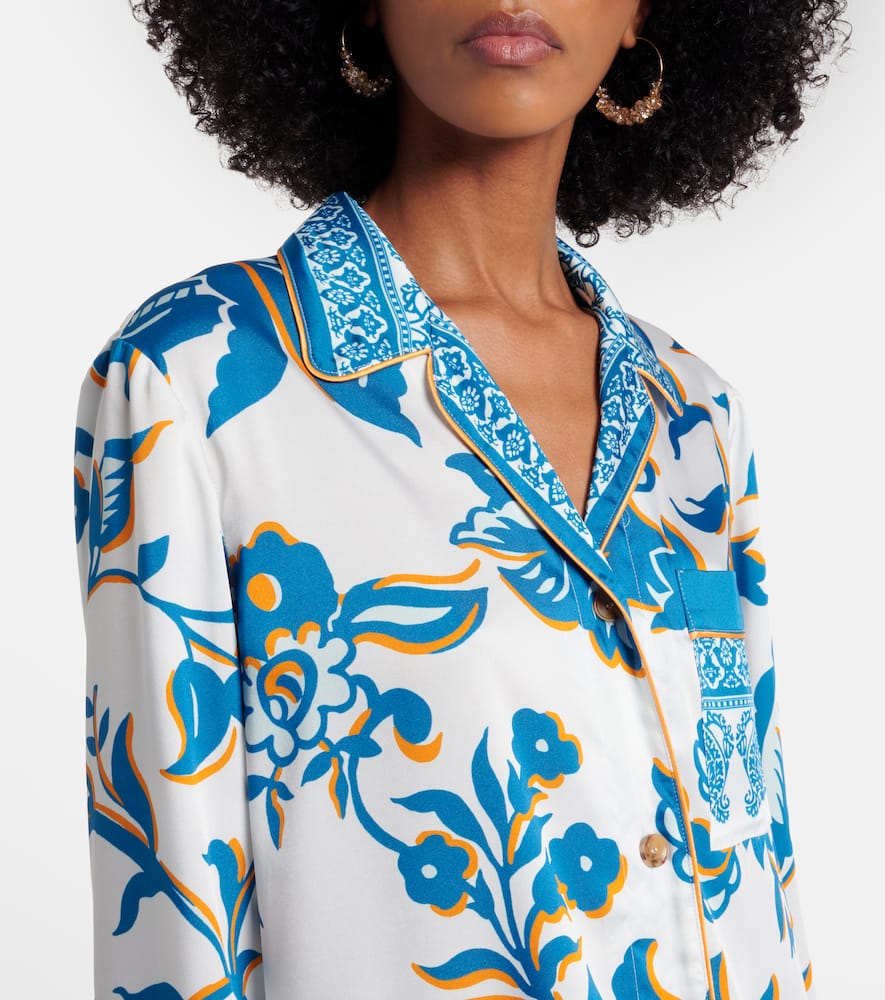 Printed crêpe-de-chine blouse