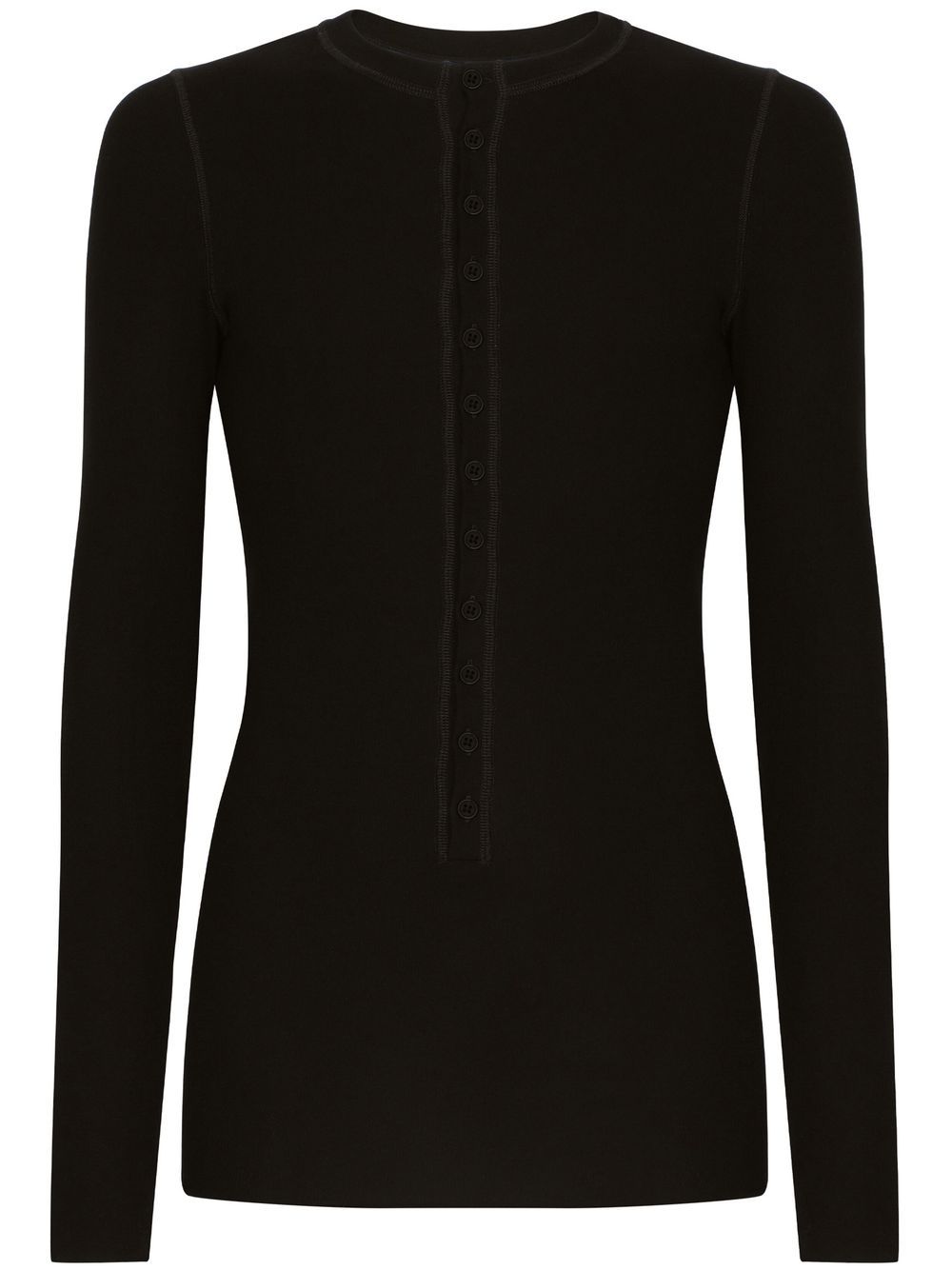 Button-up slim-cut top - Black