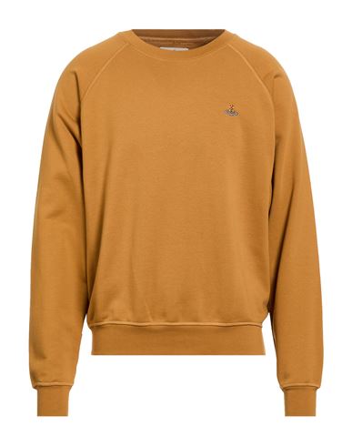 Man Sweatshirt Camel Size L Cotton