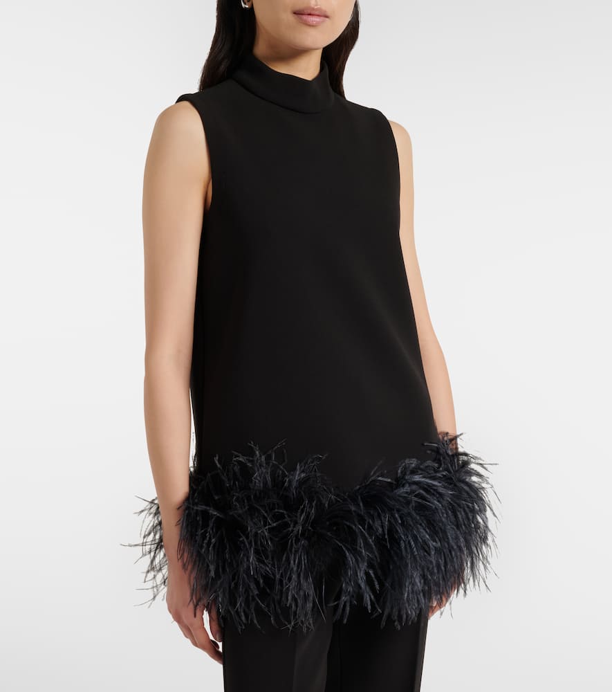 Feather-trimmed top