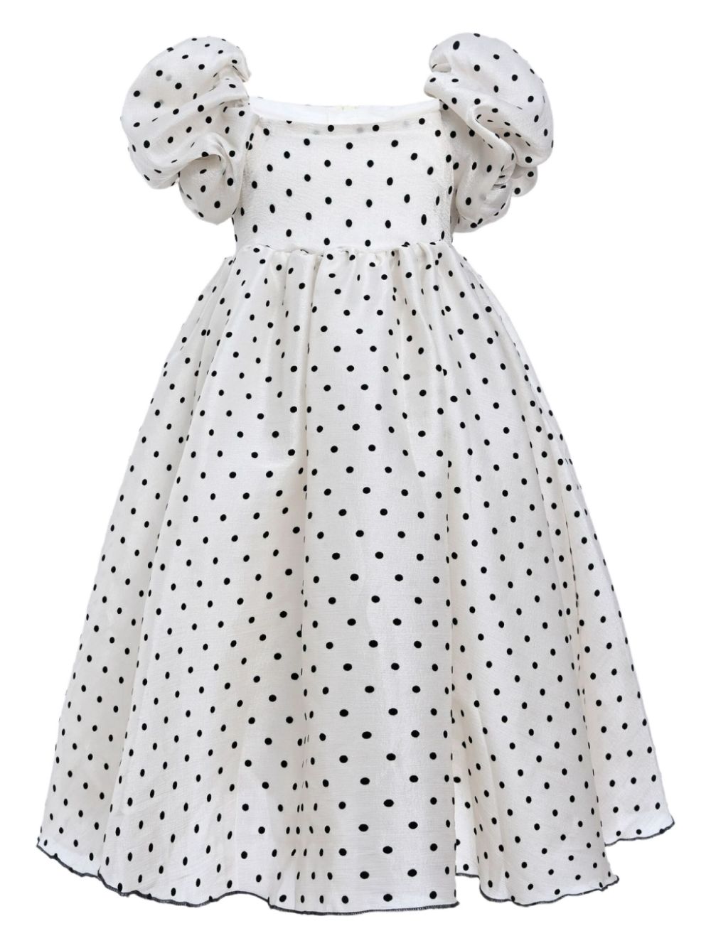 Osuna polka dot teacup dress - White