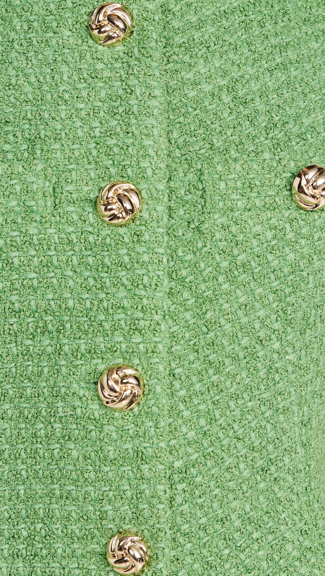 Tweed Buttoned Long Split Top Green