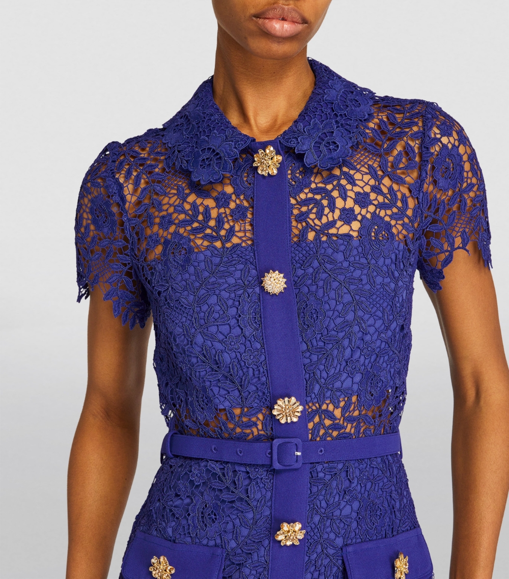 Lace Belted Midi Dress