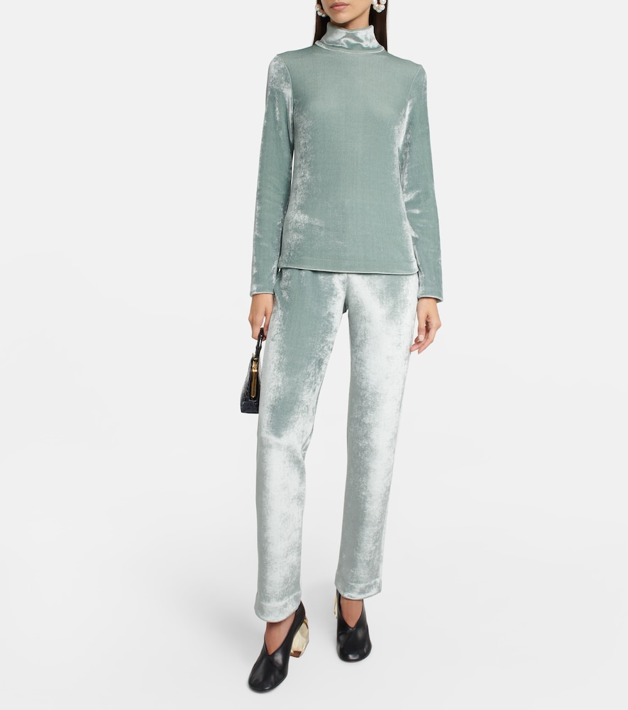 Straight-leg wool-blend pants