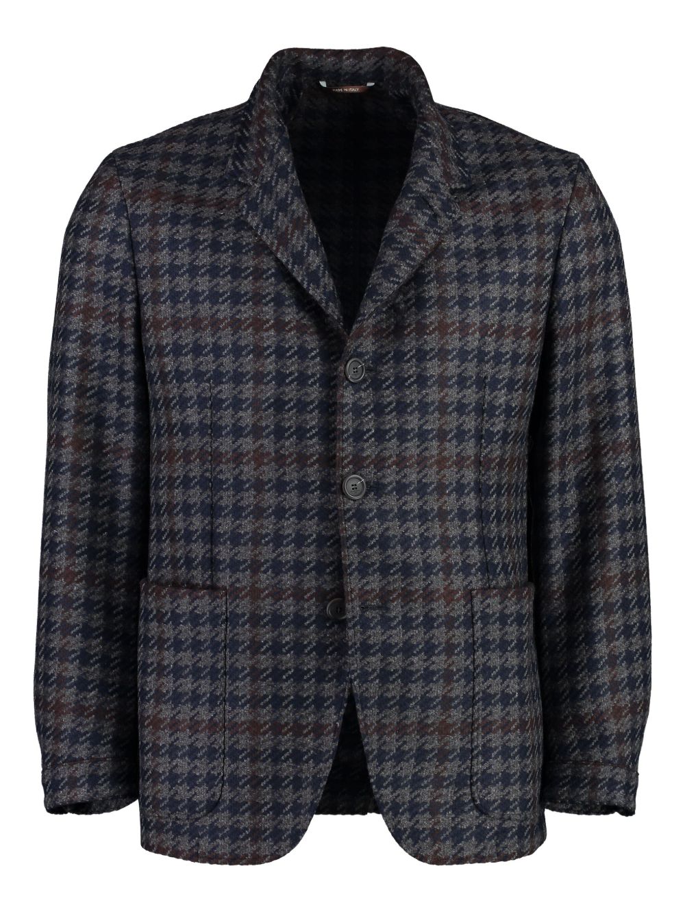 Houndstooth-patterned blazer - Blue