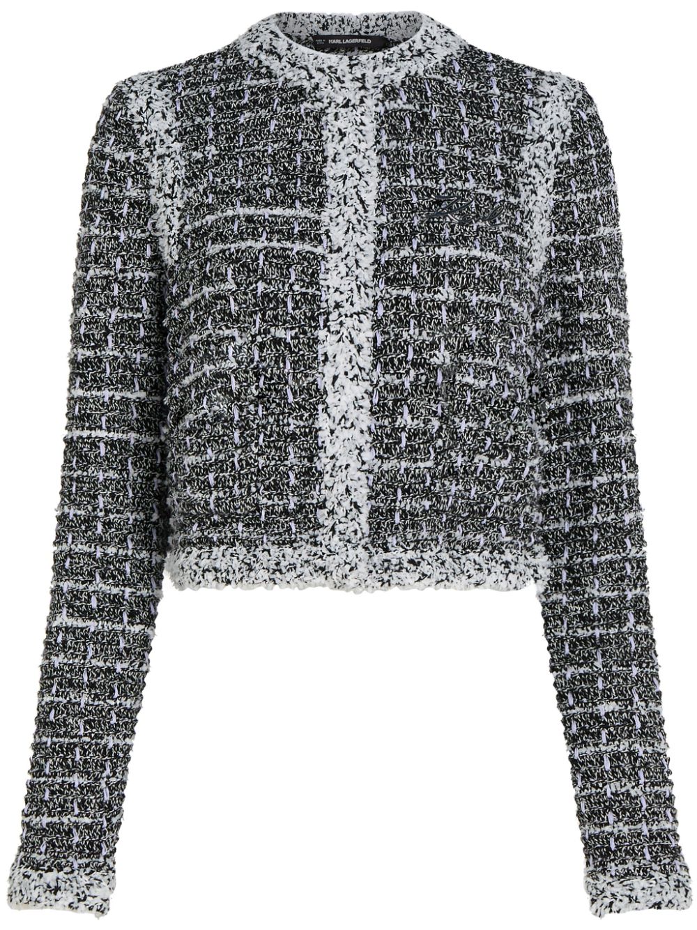 Bouclé snap-fastening cardigan - Black
