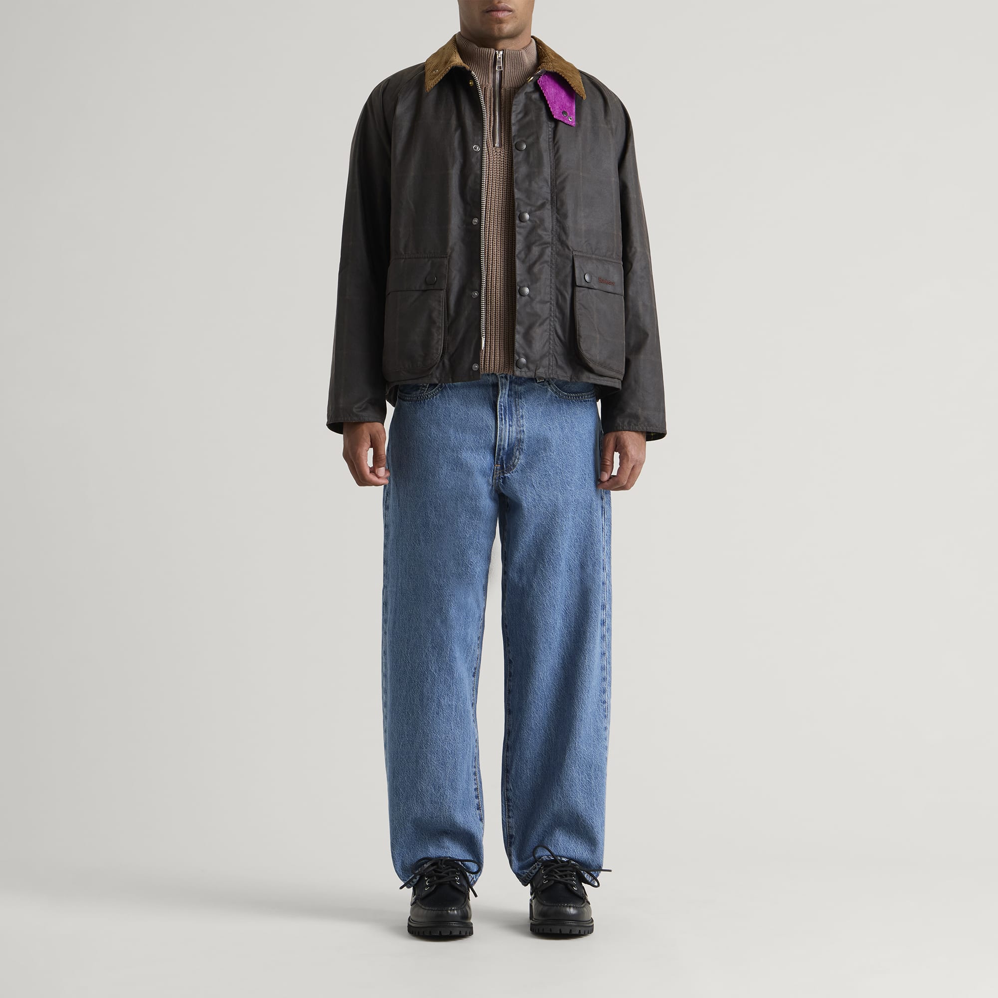Men's x Paul Smith Transport Windowpane Wax Jacket in Rustic/Bark