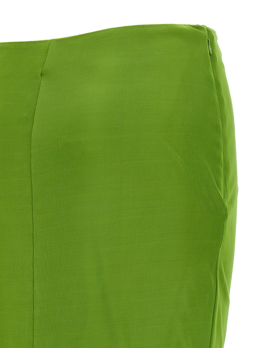 Shiny Viscose Skirt Skirts Green