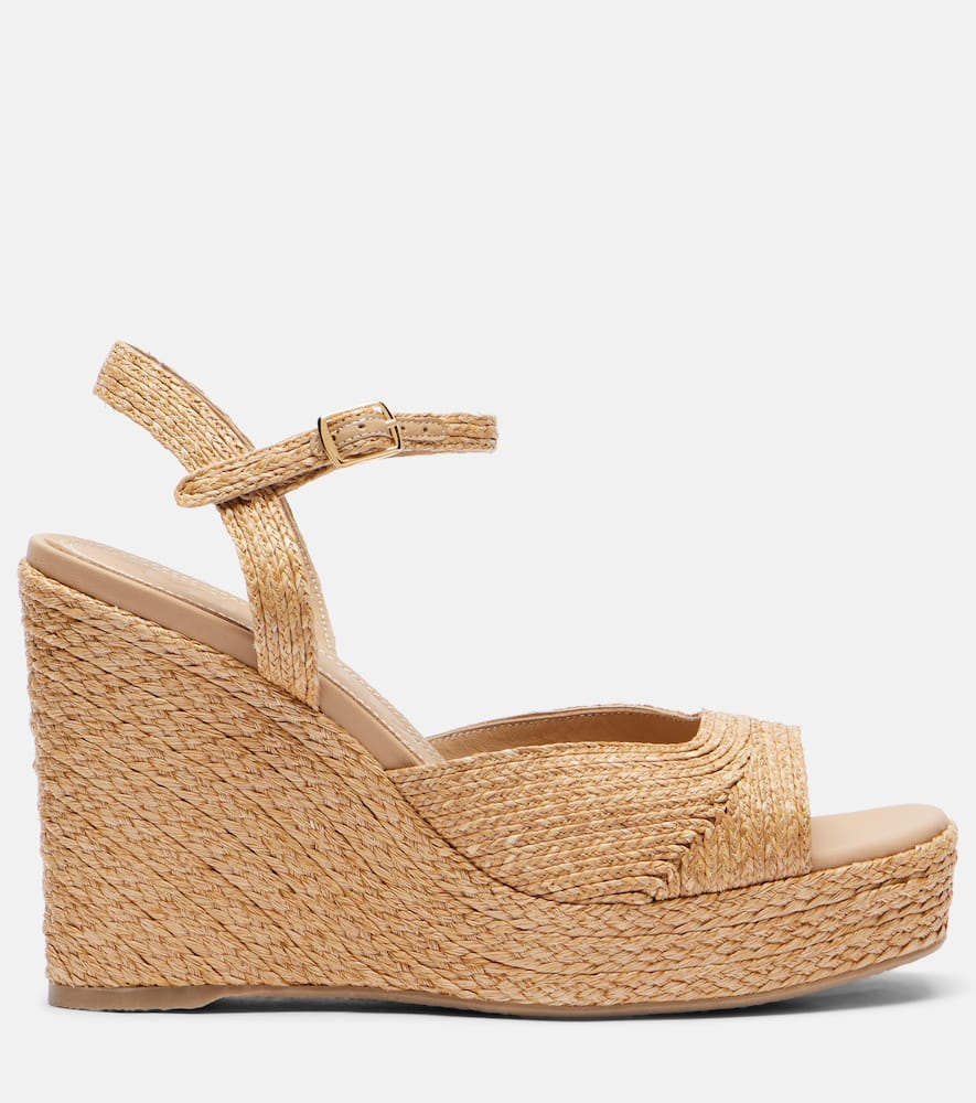 Souliers Martinez Summer raffia espadrille wedges