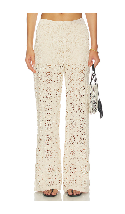 FRAME The Crochet Pant in Cream. M. Also in L