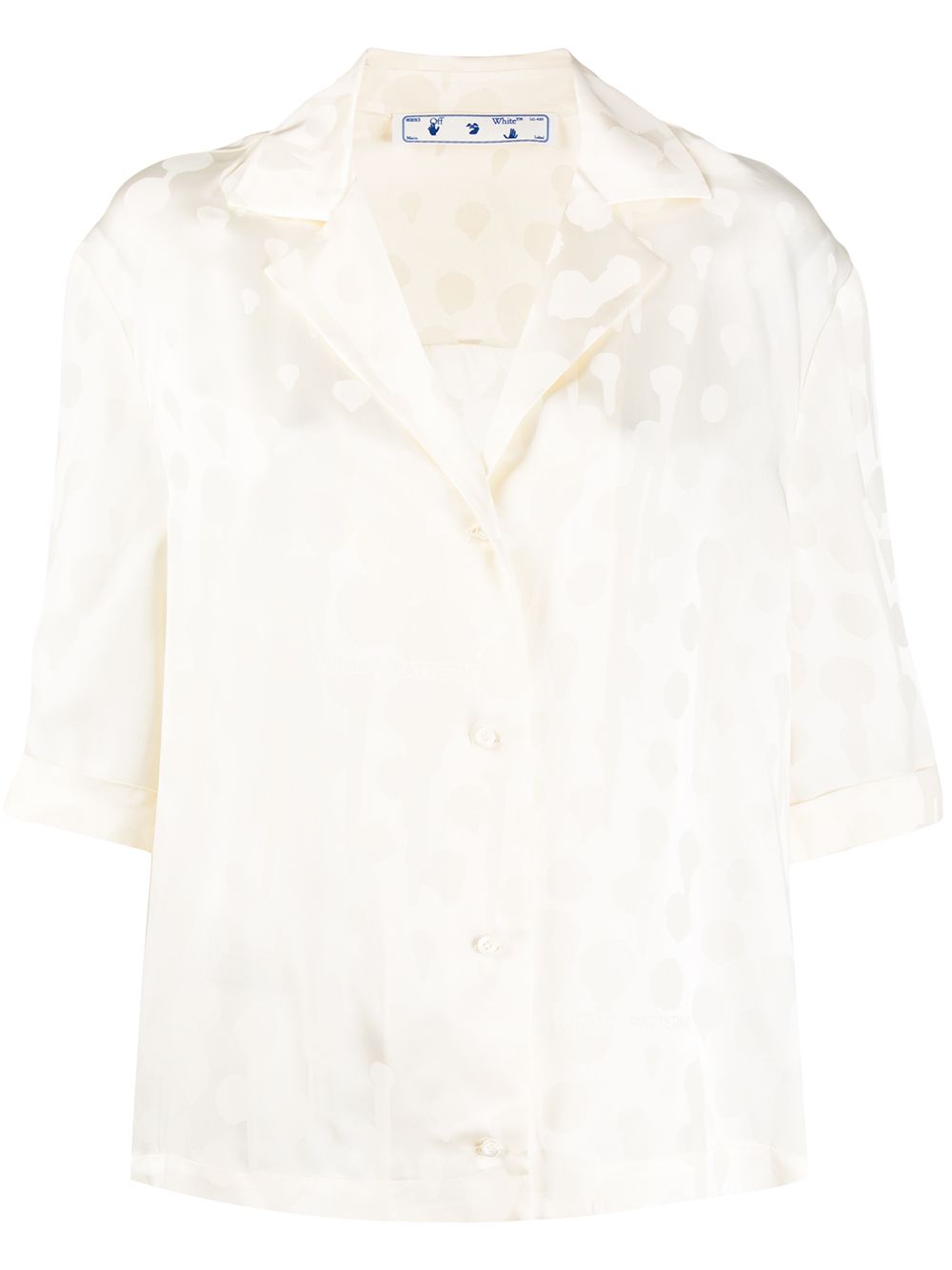 Splatter-effect polka dot top - Neutrals