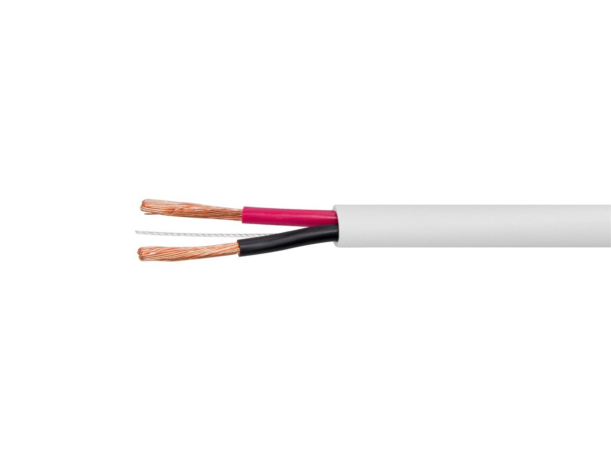 Speaker Wire, CL2 Rated, 2-Conductor, 14AWG, 500ft, White