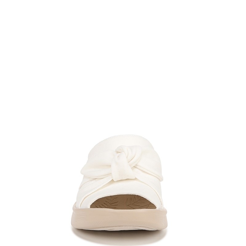 Women's Smile Wedge Sandals (White Fabric)