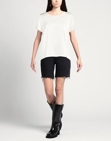 Woman Top White Size M Silk, Elastane