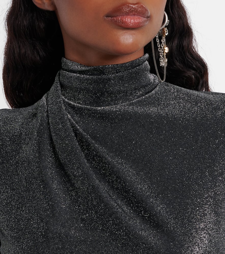 Jenisa draped gathered midi dress
