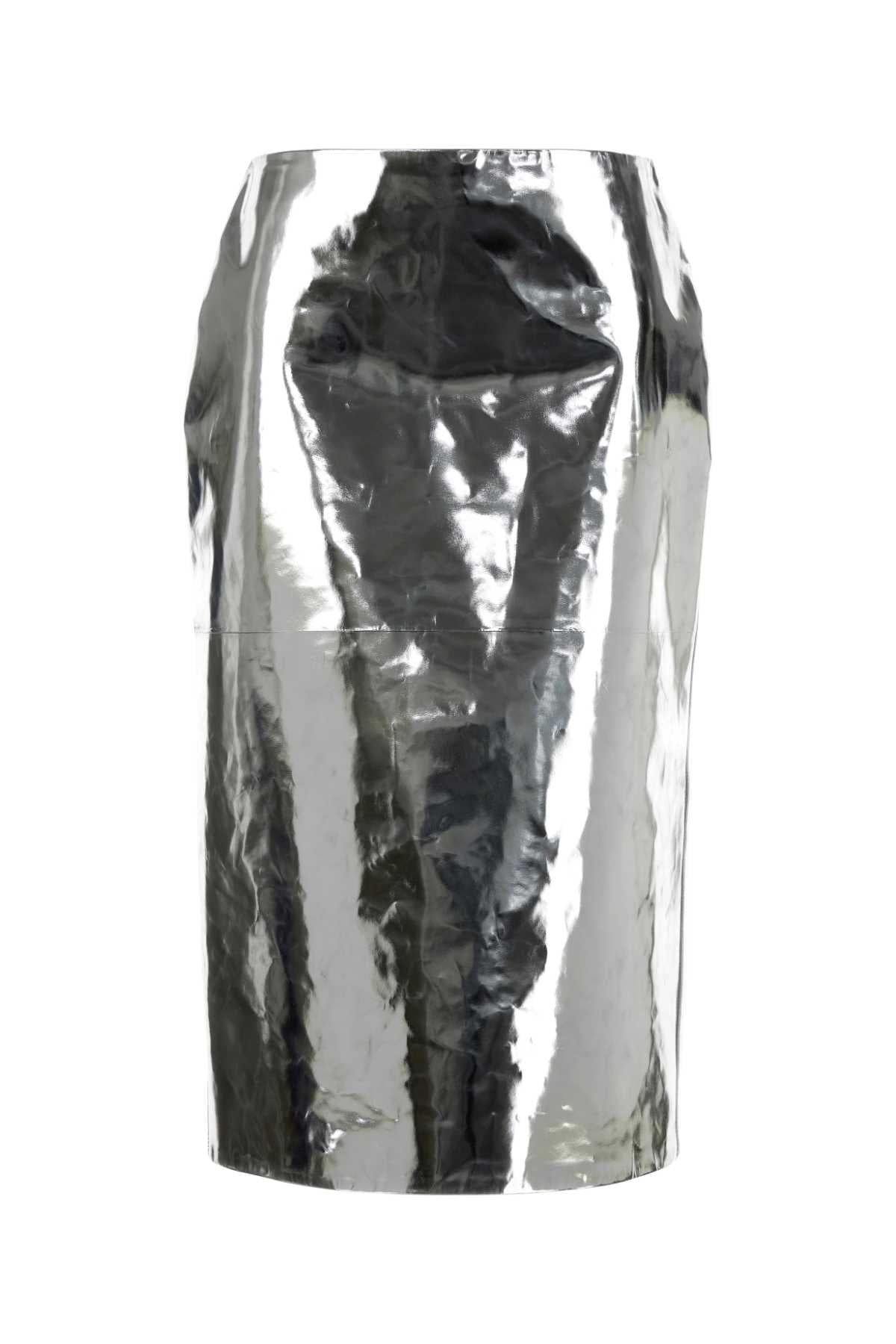 Ovine Leather Skirt — Silver
