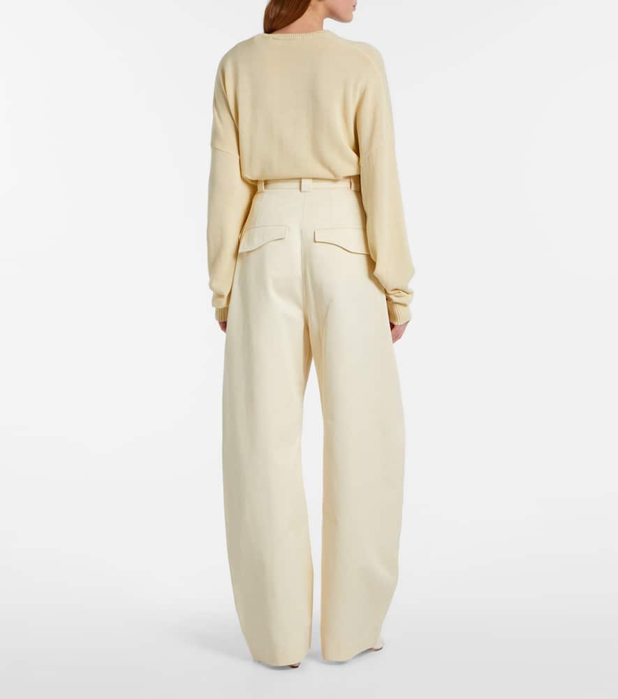 Idoneo cotton gabardine wide-leg pants
