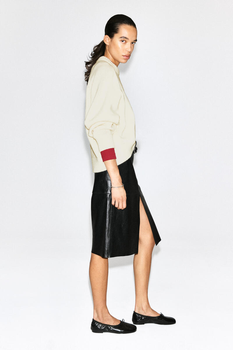 Rounded Wool Crew-Neck Sweater